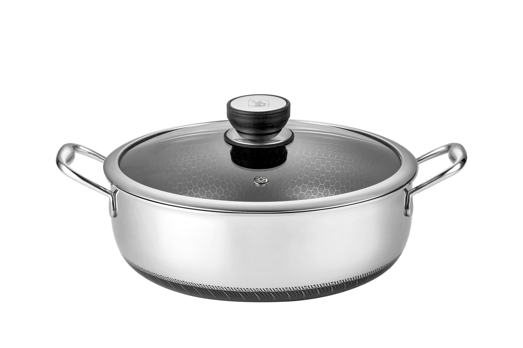 Sauterpande med låg. Fusion non stick. Sauterpanden må komme i ovnen.