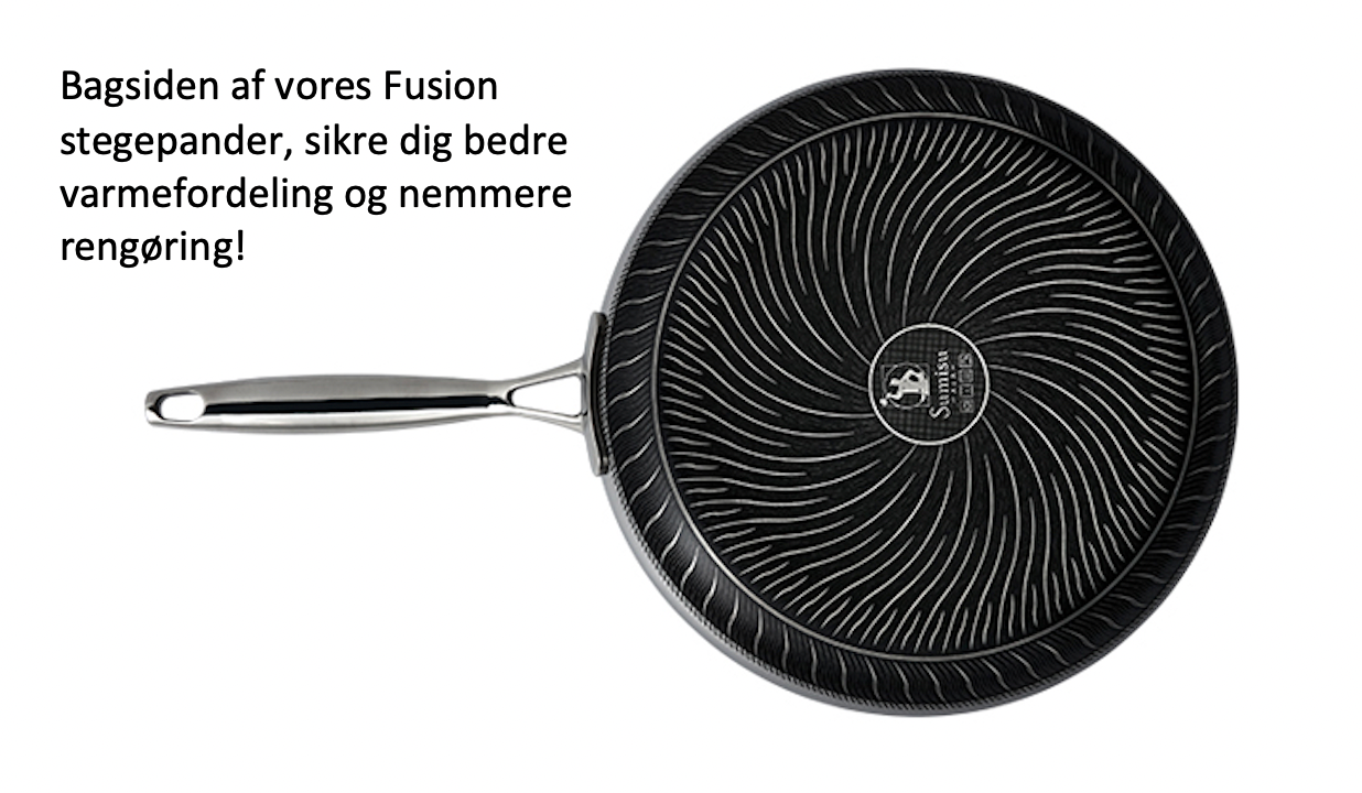 Bagside på non-stick stegepande som virker på alle tyder komfurer