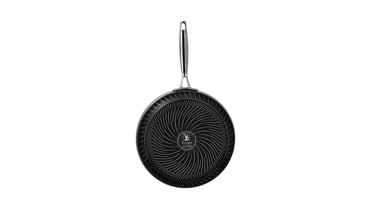 Stor stegepande på hele 30 cm i diameter som bare speciel rengøringsvenlig bagside