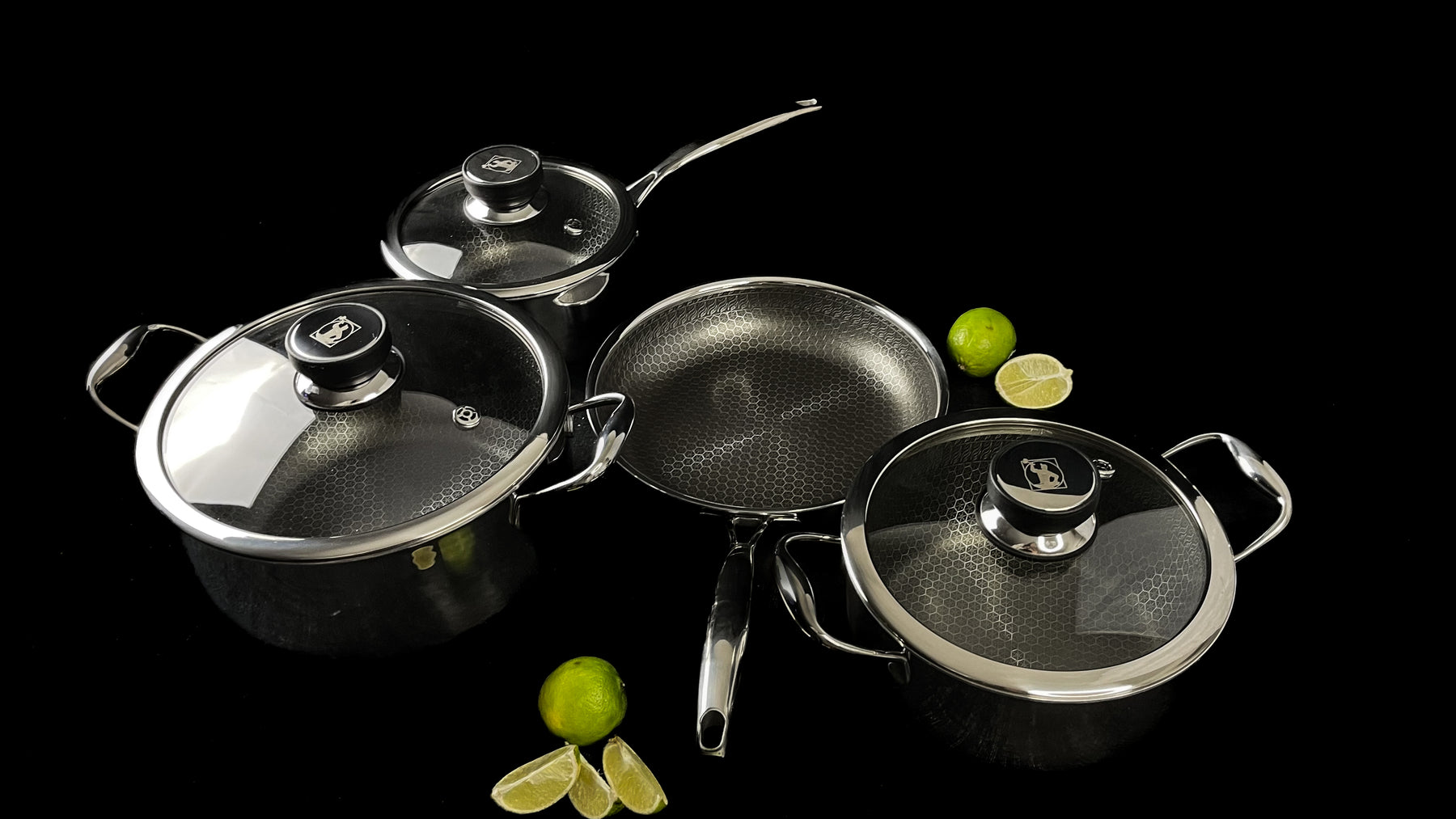 Fusion Non-stick Sæt m/ 3 Gryder + 1 stk. 24 cm Stegepande