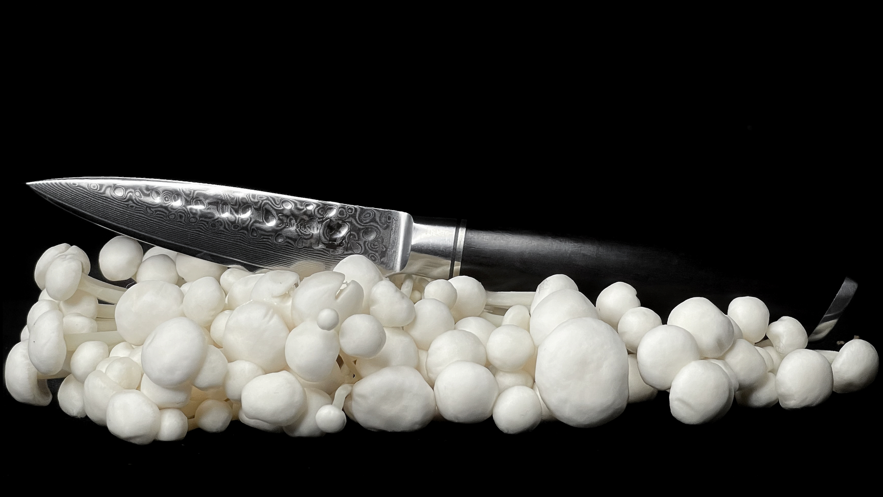 Kaki knivsæt med 5 køkkenknive - Ibenholt træskæfte