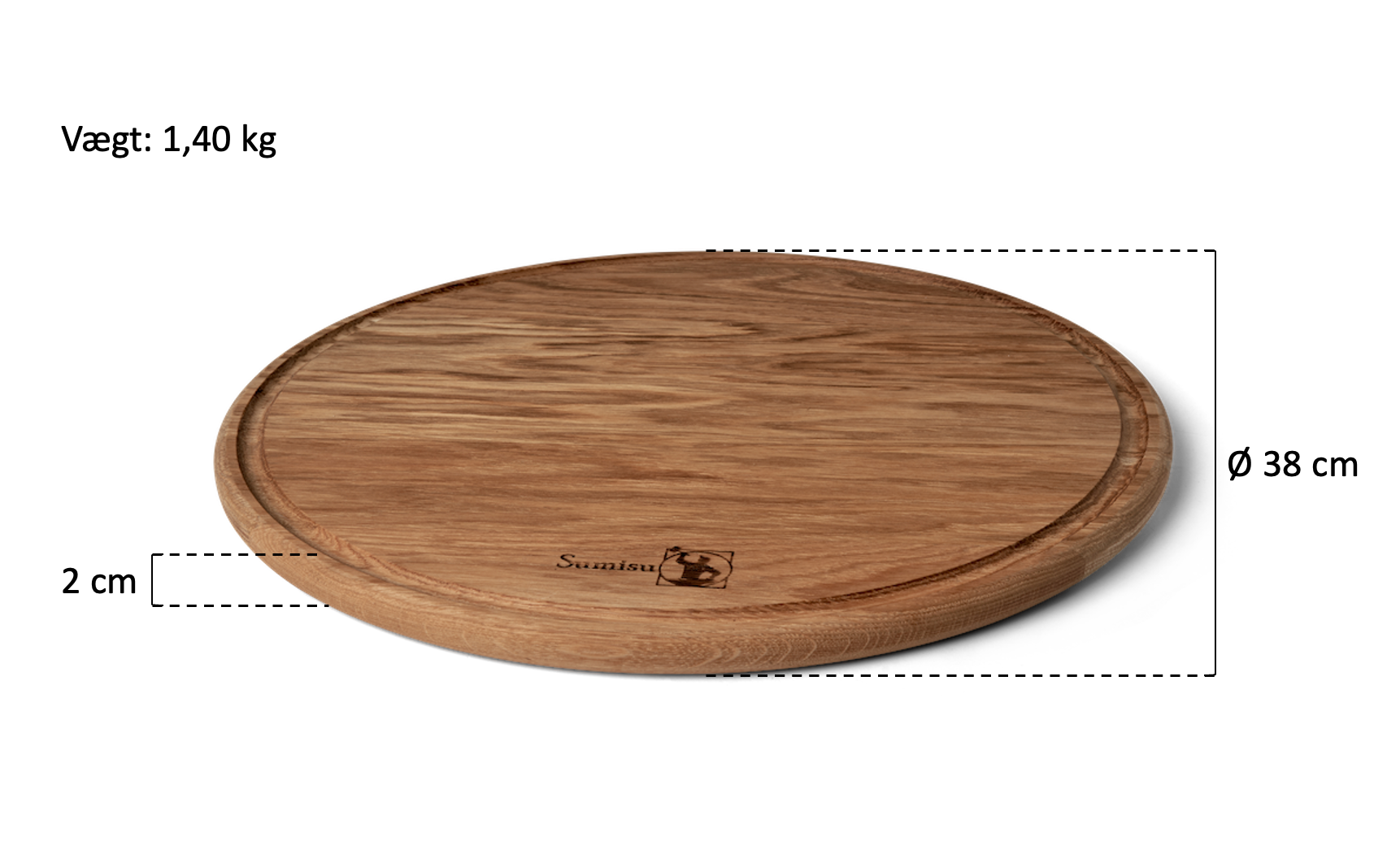 Rundt Skærebræt Eg Olie Ø 38 cm