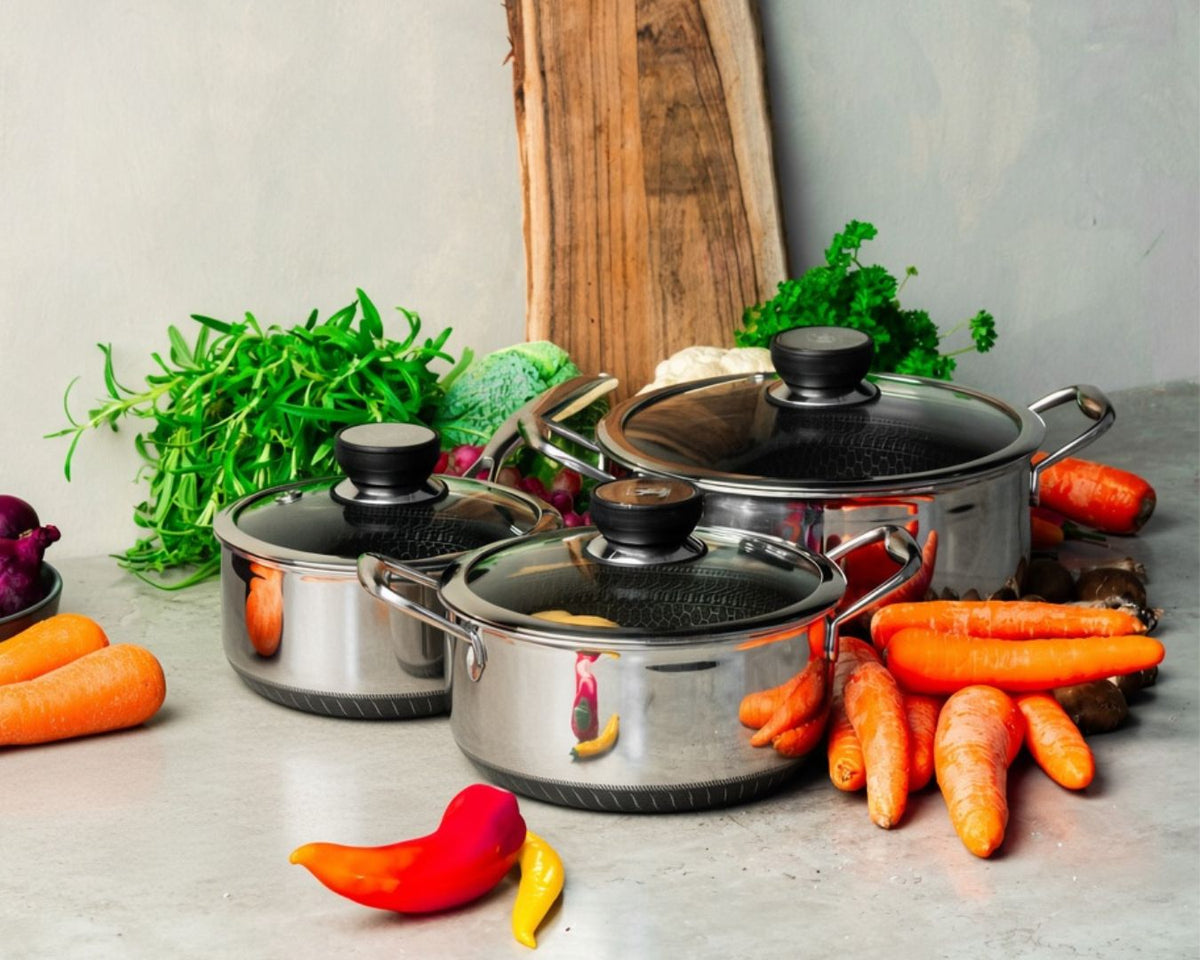 Non-stick Grydesæt - 3 Gryder (2 l. + 2,8 l. + 5 l.) - Fusion