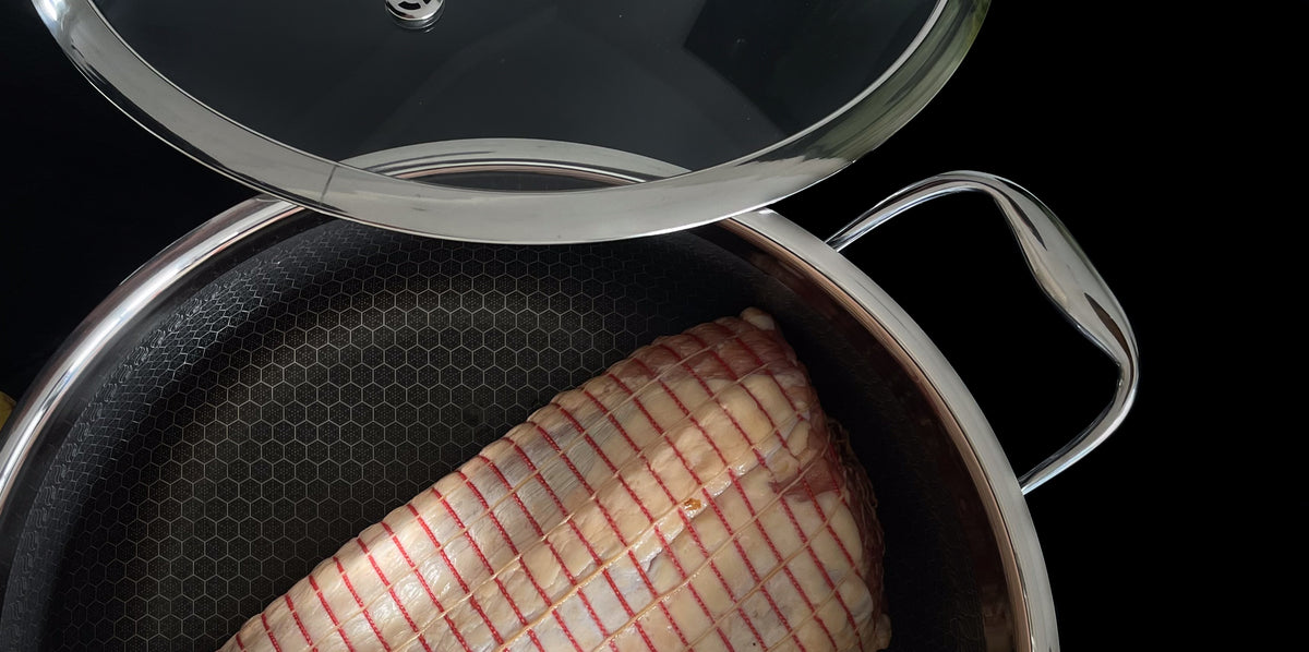 Fusion 28 cm gryde set ovenfra med non-stick belægning