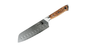 Santoku grøntsagskniv i damaskus stål. Damaskus kniv inspireret af japanske knive.