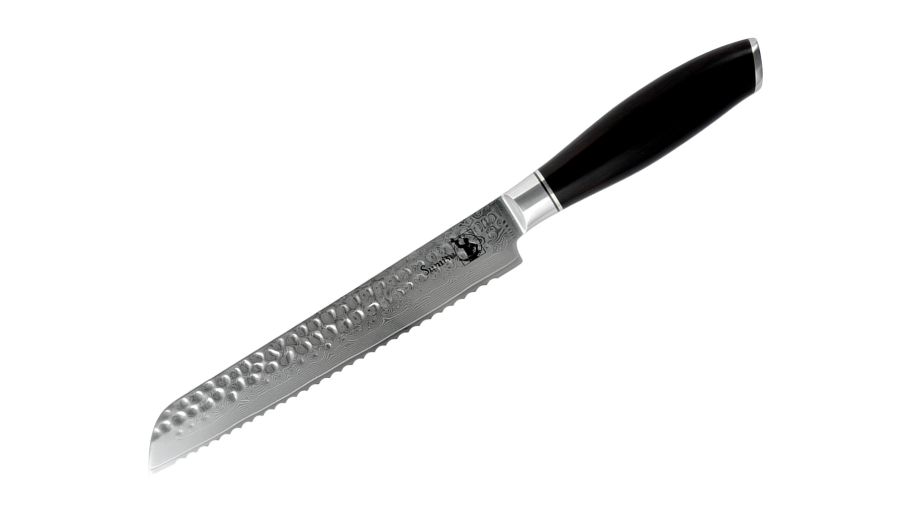 Kaki brødkniv. 67 lag damaskus stål. FSC certificeret ibenholttræ