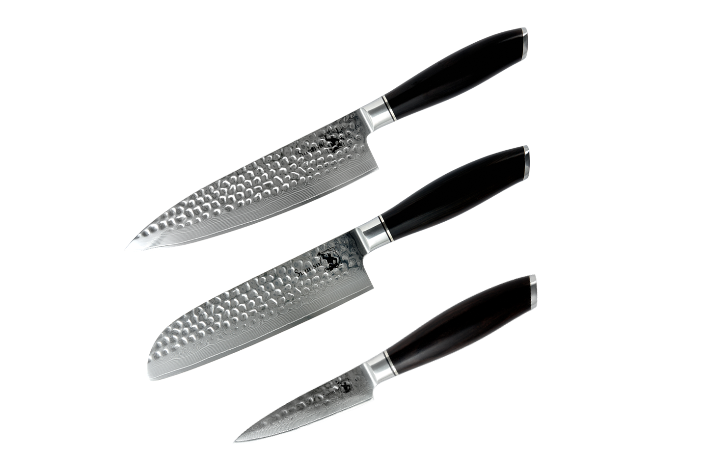 Kaki knivsæt med 3 køkkenkniv - Madelskeren