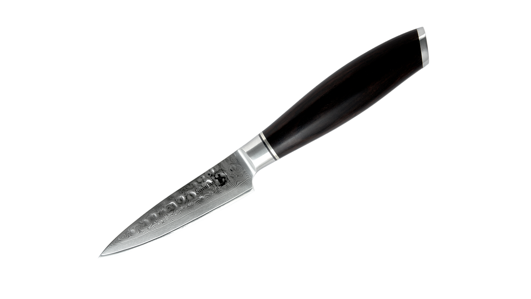 Kaki urtekniv turneringskniv i 67 lag damaskus stål. FSC certificeret ibenholttræ